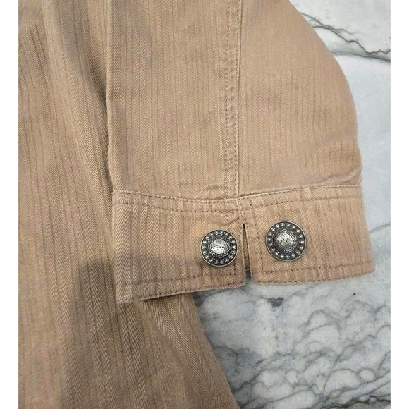 Y2K Live A Little Jacket Womens XL Khaki Concho‎ Button Western Utility - Picture 2 of 11